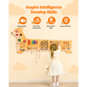 Bild in Galerie-Viewer laden, Amocart Puppy Kids Wall Busy Panels 12 Activities Board Montessori Sensory Learning Activity Center for Children Playroom Toys
