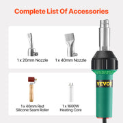 Load image into Gallery viewer, Amocart 1600W Plastic Welding Hot Air Plastic Welder Pistol PVC TPO Vinyl Heat Welding Torch Kit w/ for PP/PE/PVC Sheet