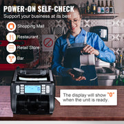 Load image into Gallery viewer, Amocart 1200 Pcs/Min Money Counter Business Cash Register Bill Counterfeit Bill Detector by UV/MG/IR/DD Function for Bank Store