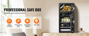 Load image into Gallery viewer, Amocart Single Door 4.0 cu.ft Safe Box w/ Key Lock Password & Fingerprint Safe Lock Box with Fireproof Bag Key Rack & LED Light