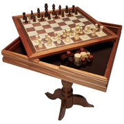 Charger l'image dans la visionneuse de galerie, Amocart 18 Inch 3-IN-1 Chess Checkers Backgammon Table Set Premium Wooden Chess Table Deluxe Combo Game Table Furniture Set