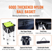 Load image into Gallery viewer, Foldable Tennis Ball Cart Holds 150/180 Tennis Balls Basket Hopper with Wheels for Sports Teaching Baseball Trolley