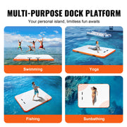Load image into Gallery viewer, Amocart Inflatable Floating Dock Non-Slip Water Floating Dock Mat with Detachable Ladder Floating Platform Island Raft for Pool