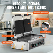Charger l'image dans la visionneuse de galerie, Amocart Commercial Panini Grill 3600W Electric Sandwich Panini Maker with Temp Control And 19"x9" for Hamburger Steak Bacon