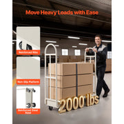Charger l'image dans la visionneuse de galerie, Amocart 2000LBS U-Boat Platform Truck Dolly Steel Utility Cart with Detachable Handles Industrial Hand Push Truck for Warehouse