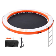 Charger l'image dans la visionneuse de galerie, Amocart Inflatable Floating Dock 10x8FT Non-Slip Water Detachable Ladder Portable Carrying Bag Floating Platform Island Raft