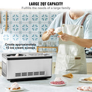 Load image into Gallery viewer, Amocart Automatic Ice Cream Maker with Built-in Compressor 2 Quart No Pre-freezing Fruit Yogurt Machine Electric Sorbet Maker