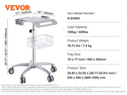 Load image into Gallery viewer, Amocart Lab Trolley 3-Layer Rolling Cart Metal Mobile Trolley 220 lbs Weight Capacity for Lab Clinic Beauty and Salon