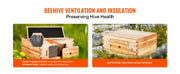 Load image into Gallery viewer, Amocart Bee Hive Deep Box Starter Kit 100% Beeswax Coated Natural Cedar Wood Langstroth Beehive Kit Transparent Acrylic