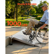 Load image into Gallery viewer, Amocart 42.5x23.2 in Threshold Ramp 1000LBS Platform Aluminum Wheelchair Ramp with Adjustable Height for Doorways Home Steps