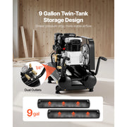 Charger l'image dans la visionneuse de galerie, Amocart 9 Gallon Twin-Tank Gas Powered Air Compressor 6.5 HP 9 CFM Gas Driven Air Compressor Tank on Wheel for Tire Inflation