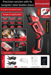 Load image into Gallery viewer, Cordless Electric Scissors 2 Blades Portable 4V Shears for Fabric Cloth Leather Cardboard Carpet DIY USB Cutting Tool 11000RPM