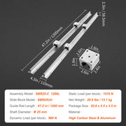 Bild in Galerie-Viewer laden, Amocart 2PCS Linear Guide Rails SBR12 SBR16 SBR20 SBR25 800-2200mm & 4PCS UU Bearing Blocks Smooth Motion DIY Mills CNC Parts