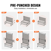 Charger l'image dans la visionneuse de galerie, Amocart Wood Planter with Trellis Outdoor Raised Garden Bed with Drainage Holesfor Vine Climbing Plants Flowers in Garden
