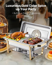 Charger l'image dans la visionneuse de galerie, 【Premium】SucceBuy 2/4 Pack Chafing Dish Buffet Set Stainless Steel Chafer with Half Size Pans Rectangle Catering Warmer for Part