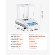 Bild in Galerie-Viewer laden, Amocart Analytical Balance High Precision Electronic Digital Analytical Balance with Glass Draft Shield for Laboratory Jewelry