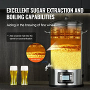 Bild in Galerie-Viewer laden, SucceBuy Electric Brewing System 8 GALLON Brewing Stock Pot All-in-One Home Beer Brewer 304 Stainless Steel Brewing Supplies