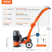 Load image into Gallery viewer, Amocart Electric Concrete Floor Grinder 7inch Walk-Behind 1.7HP Concrete Floor Polisher 1300W 1720RPM for Granite Marble Stones