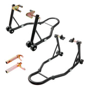Bild in Galerie-Viewer laden, Amocart Motorcycle Stand Lift 850lbs Front Rear Combo Stand Lift Stand Front&Rear Wheel Fork Stand Heavy Duty Rear Wheel Stand