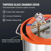 Load image into Gallery viewer, Amocart Chambre à vide 3GAL/5GAL et kit de pompe 3,5 CFM Kit de chambre de dégazage sous vide avec couvercle en verre=