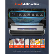 Bild in Galerie-Viewer laden, Amocart 80Kpa 120W Electric Vacuum Sealer Machine 7-in-1 Wet Food Sealer with Free 10pcs Vacuum Bags for Kitchen Food Storage