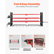 Load image into Gallery viewer, SucceBuy 4-Layer Hand Power Tool Organizer Rack Wall Mounted Pegboards Electric Drill Storage Holder for Garage Workshop
