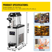 Charger l'image dans la visionneuse de galerie, Amocart 6L/1.6 Gal Commercial Slushy Machine 300W 25 Cups Single-Bowl Stainless Steel Margarita Smoothie Frozen Drink Maker