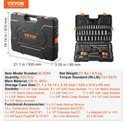 Load image into Gallery viewer, Amocart Mechanics Tool Set and Socket Set Deep and Standard Sockets 145/205 Pcs SAE and Metric Mechanic Tool Kit with Bits
