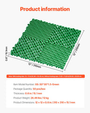 Charger l'image dans la visionneuse de galerie, Amocart Interlocking Drainage Mat 12inx12in 12/24/40/50/55 Pcs Splicing Mats Non-Slip PP Drainage Floor Tile & Shower Mat