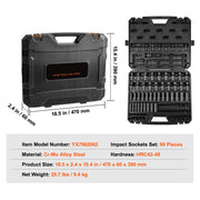 Bild in Galerie-Viewer laden, Amocart 26/65PCs US Drive Impact Socket Set Deep Standard Socket Set SAE Metric 6 Point CR-V Cr-Mo Alloy Steel Auto Repair