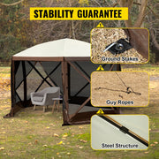 Charger l'image dans la visionneuse de galerie, Amocart Pop-up Camping Gazebo Camping Canopy Shelter 6 Sided 12' x 12' / 10' x 10' Sun Shade Tents & Canopies Camping & Hiking