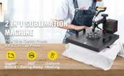 Charger l'image dans la visionneuse de galerie, Amocart 2In1 Heat Press Machine 38*38CM Multifunctional 360° Swing-Away Digital Sublimation Printer Transfer DIY T-shirt Cap