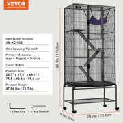 Load image into Gallery viewer, Amocart 64.6" Rolling Metal Ferret Cage Large 4-Tier Critter Nation Cage Small Animal Cage for Rats Hamster Guinea Chinchilla
