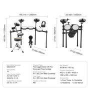 Load image into Gallery viewer, Amocart Electric Drum Set 32 Drum Kits & 480 Sounds, USB MIDI Supported 8 / 10 in Quiet Mesh+10 in Cymbals Drum Sticks Easy Use