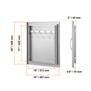 Charger l'image dans la visionneuse de galerie, Amocart BBQ Access Door Stainless Steel Flush Mount Door Wall Vertical Door w/ Recessed Handle Grilling Station Outside Cabinet