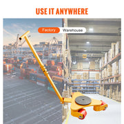 Bild in Galerie-Viewer laden, Amocart Machinery Skate Dolly Industrial Heavy Duty Mover with Handle 360° Swivel Wheels Non-Slip Cap for Warehouse Workshop