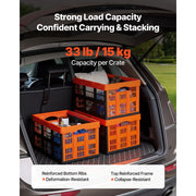 Load image into Gallery viewer, SucceBuy 45L 6PCS Plastic Collapsible Storage Bins with Handles Stackable Folding Storage Crates Containers for Home Organizing