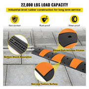 Load image into Gallery viewer, Amocart Rubber Speed Bump 2 Channel Speed Bump Hump 72.8x12.2x2.2 Garage Cable Ramp for Asphalt Concrete Gravel Driveway-6 FT