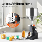 Load image into Gallery viewer, Amocart A03 5-50ml/5-100ml Manual Liquid Filling Machine Paste Bottle Filler Adjustable with Hopper for Juice Shampoo Honey
