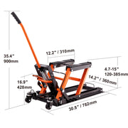 Charger l'image dans la visionneuse de galerie, Amocart Motorcycle Lift 350/1100/1500 LBS Capacity Motorcycle Scissor Lift Jack with Wide Deck&Safety Pin for Bikes Motorcycles