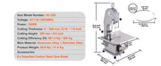Bild in Galerie-Viewer laden, Amocart Commercial Electric Meat Bandsaw Stainless Steel Countertop Bone Sawing Machine 0.16-7.9 Inch Cutting Thickness Frozen Meat Cutter with 6 Blades for Rib Pork Beef