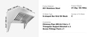 Bild in Galerie-Viewer laden, Amocart 4/5/6/7/8/9FT Commercial Exhaust 201 Stainless Steel Concession Hood Under Cabinet Range Hood Kitchen Vent Hood Sliver