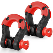 Bild in Galerie-Viewer laden, Amocart 2pcs 3/4" D-Ring Shackle U-Hook Loop Shackles with 7/8" Pin Isolators & Washers for Jeep Off Road Vehicle Recovery