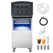 Charger l'image dans la visionneuse de galerie, Amocart 250LBS Commercial Ice Maker with Storage Bin Ice Bin Stainless Steel Ice Maker Machine with Filter for Home Bar Hotel