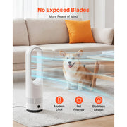 Charger l'image dans la visionneuse de galerie, Amocart Bladeless Tower Fan 65°/80° Oscillating Standing Fan 8/12 Speeds & 8/9-Hour Timer 14.76/15.42 ft High Velocity for Home