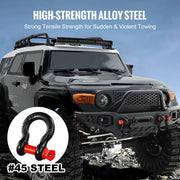 Charger l'image dans la visionneuse de galerie, Amocart 4pcs 5/8" D-Ring Shackle 8T 13T Breaking Strength Tow Hook with 3/4" Screw Pin for Truck Off Road Towing Accessories