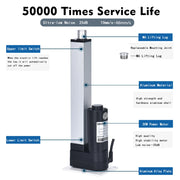 Load image into Gallery viewer, DHLA1300-A2 DC12V linear actuator 100MM~1000MM stroke 15kg/30kg/40kg/80kg load 10mm/s~66mm/s 30W electric lifting motor