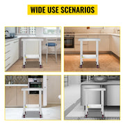 Bild in Galerie-Viewer laden, Amocart Stainless Steel Kitchen Worktable shelves Commercial Work Bench Table with Caster Wheels for Home Restaurant Storage