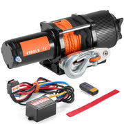 Bild in Galerie-Viewer laden, Amocart 4500lbs ATV/UTV Electric Winch 12V with 39ft Synthetic Rope Wireless & Wired Remote Control IP55 Waterproof for Jeeps