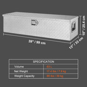 Charger l'image dans la visionneuse de galerie, Amocart Heavy Duty Aluminum Truck Bed Tool Box, Diamond Plate Tool Box with Side Handle and Lock Keys for Pickup, Truck Bed, RV